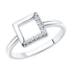 Кольцо из серебра с фианитами (Арт.94012741)