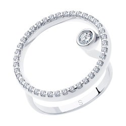 Кольцо из серебра с фианитами (Арт.94012992)