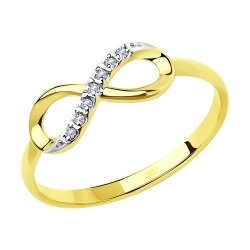 Кольцо из желтого золота с фианитами (Арт.53-110-00787-1)