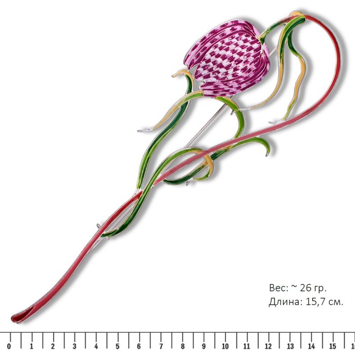 Брошь из серебра Т.Полякова "Рябчик" (Арт.41502)