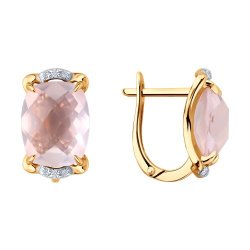 Серьги золотые пробы 585 с кварцем (Арт.72-00460)