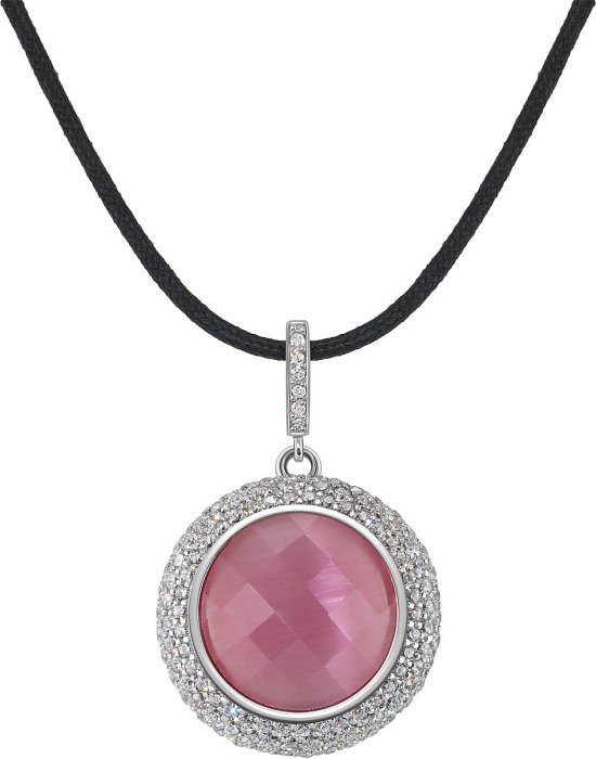 Кулон из серебра с кошачим глазом и куб. цирконием (Арт.fhp-1-h-13-s)