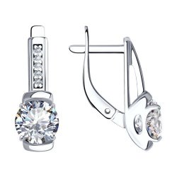 Серьги из серебра с фианитами (Арт.94022951)