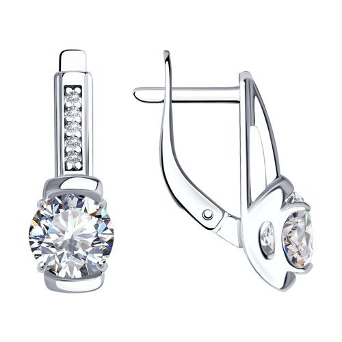 Серьги из серебра с фианитами (Арт.94022951)