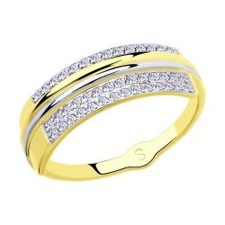 Кольцо из желтого золота с фианитами (Арт.018128-2)