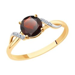 Кольцо золотое пробы 585 с гранатом (Арт.71-00005)