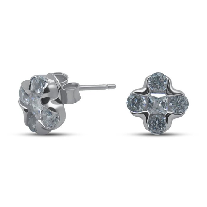 Серьги серебряные с куб. цирконием «Крылья света» MyJewels (арт.0222)