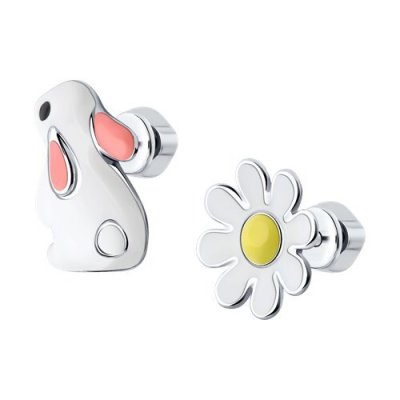 Серьги из серебра с эмалью (Арт.94025944)