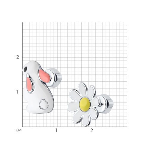 Серьги из серебра с эмалью (Арт.94025944)