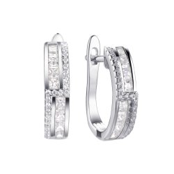 Серьги из серебра с фианитом (Арт.cz-e01472-x-w-x-x-w)