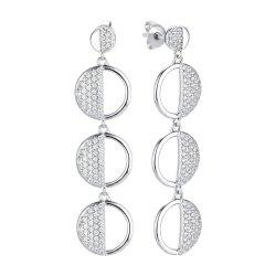 Серьги из серебра с фианитом (Арт.cz-e03099-x-w-x-x-w)