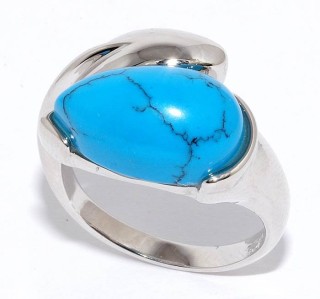 Кольцо серебряное с бирюзой «Серебряные крылья» Myjewels (арт.21sr0885-97_biryuzapr)