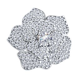 Брошь из серебра с фианитами (Арт.94040283)