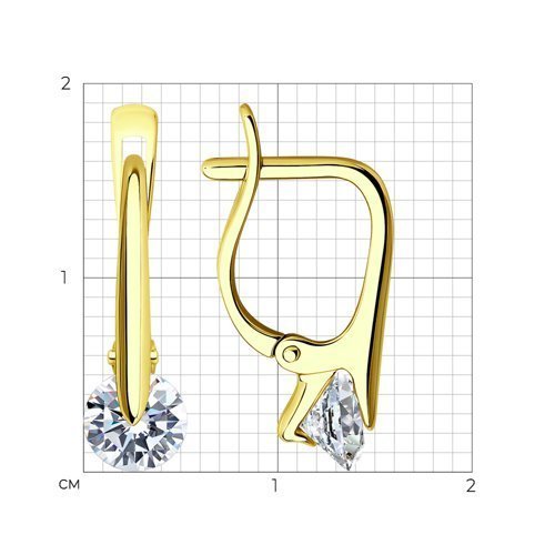 Золотые серьги с фианитами «Чистое сияние» (арт. 029668-2)