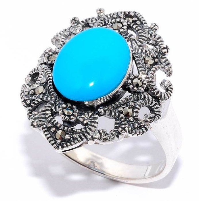 Кольцо Серебряные крылья (Арт.210028-39-182_biryuzapr_markazit)