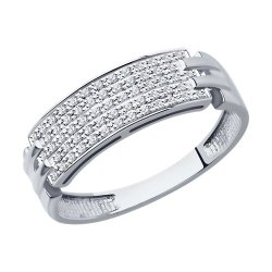 Кольцо из белого золота с бриллиантами (Арт.1012325-3)