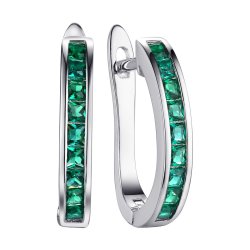 Серьги из серебра с шпинелью (Арт.sl-e1481-1-x-w-x-x-em)