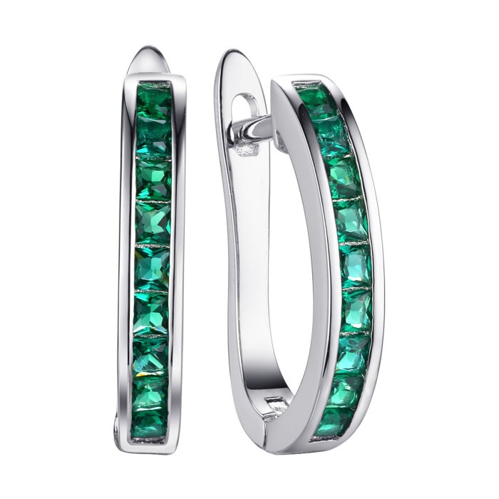 Серьги из серебра с шпинелью (Арт.sl-e1481-1-x-w-x-x-em)