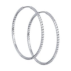 Серьги конго из серебра с алмазной гранью (Арт.94140016)