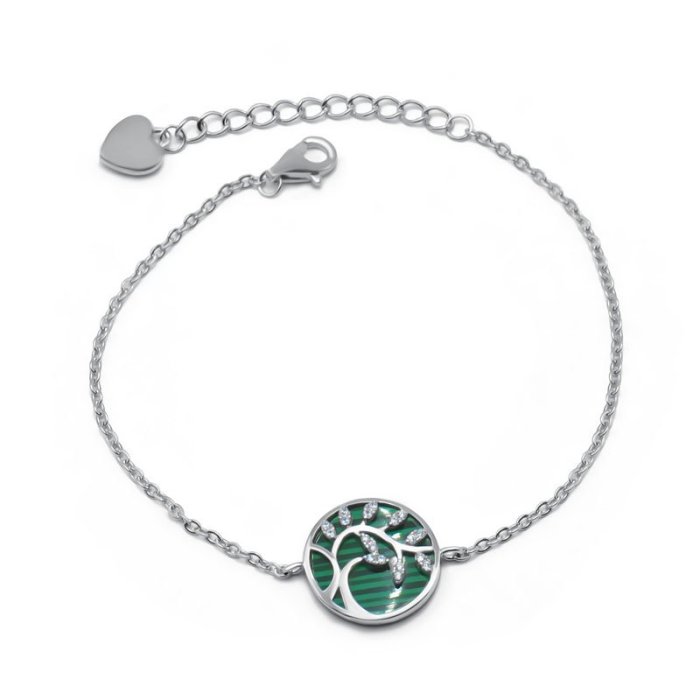 Браслет Серебряные крылья (Арт.2411331263_malahitpr_kubcirkonii)