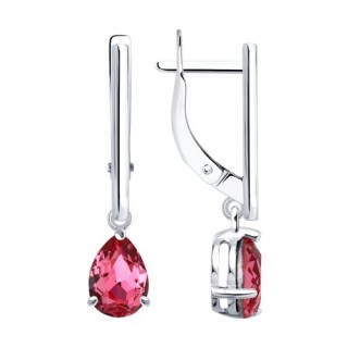 Серьги из серебра с кристаллом «Яркий акцент» Соколов (арт.94-121-00220-1)