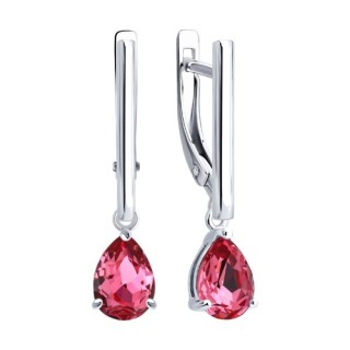Серьги из серебра с кристаллом «Яркий акцент» Соколов (арт.94-121-00220-1)