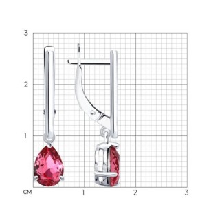 Серьги из серебра с кристаллом «Яркий акцент» Соколов (арт.94-121-00220-1)