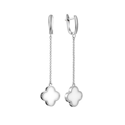 Серьги из серебра с керамикой (Арт.tc-e01591-w-w-x-x-x)