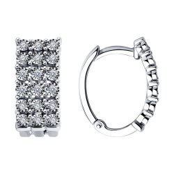 Серьги из белого золота с бриллиантами (Арт.1022004-3)