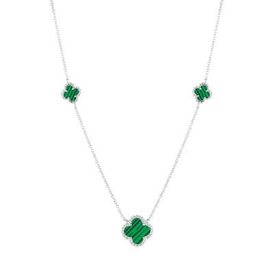 Ожерелье из серебра с малахитом (Арт.tc-n01832-x-w-mal-x-x)