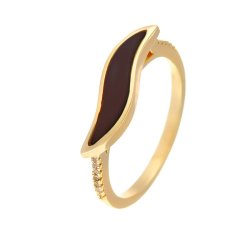 Кольцо из серебра с керамикой и куб. цирконием (Арт.tc-r01010-br-l-x-x-w)