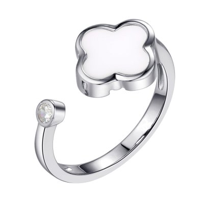 Кольцо из серебра с керамикой и фианитом (Арт.tc-r01830-w-w-x-x-w)