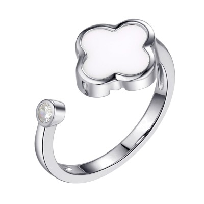 Кольцо с керамикой и фианитом «Lucky Clover» Fresh Jewelry (арт.01830)
