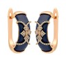 Серьги серебряные с керамикой и фианитами «Midnight Ceramic» Fresh Jewelry (арт.TM-E01248-Вl-G-X-X-W)