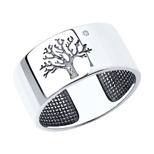 Кольцо из серебра с бриллиантом (Арт.87010061)