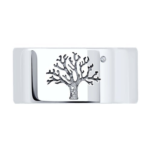 Кольцо из серебра с бриллиантом (Арт.87010061)