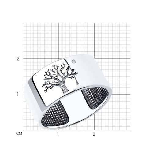 Кольцо из серебра с бриллиантом (Арт.87010061)