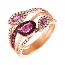 Кольцо из золота с бриллиантом и рубином (Арт.k5518r-0006_ko_ps_ps_ru_pink)