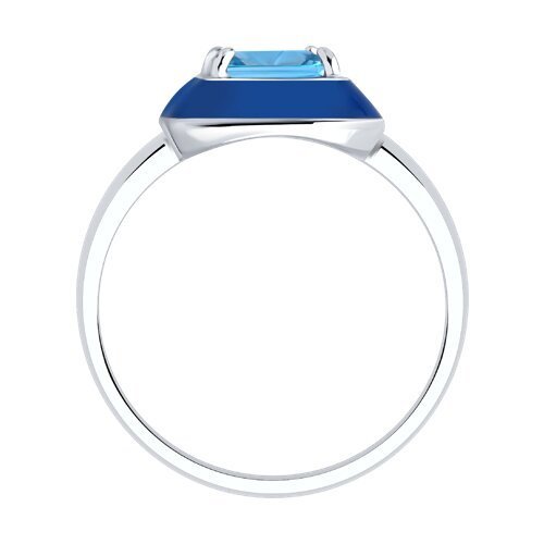 Кольцо из серебра с фианитом и эмалью (Арт.94014599)