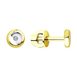 Серьги из желтого золота с бриллиантами (Арт.1021382-2)