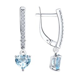 Серьги из серебра с топазами и фианитами (Арт.92022945)
