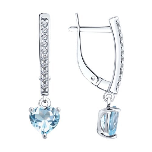 Серьги из серебра с топазами и фианитами (Арт.92022945)