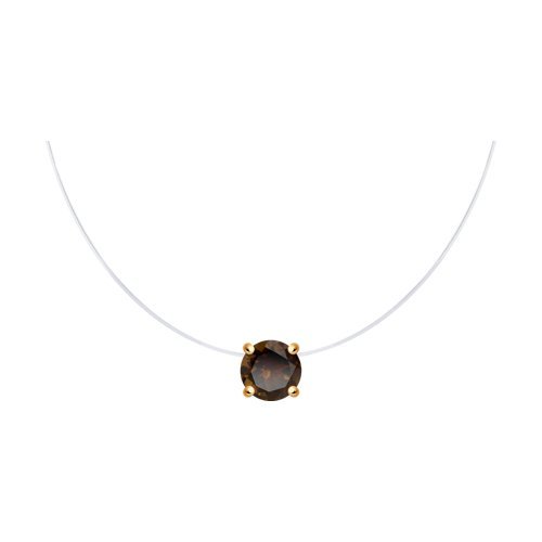 Колье из золочёного серебра с раухтопазом (Арт.92070056)