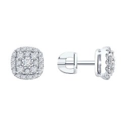 Серьги из белого золота с бриллиантами (Арт.1022253-3)