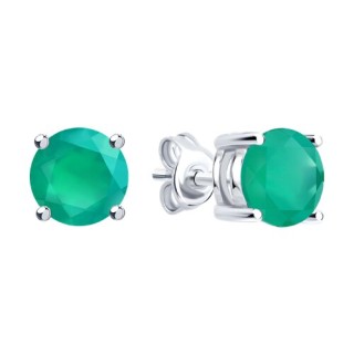 Серьги из серебра с фианитами «Изумрудный Шик» SOKOLOV (арт.94027172-91)