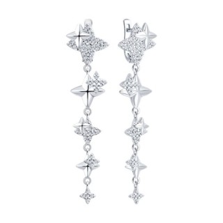 Серьги из серебра с фианитами «Созвездие Грации» Соколов (арт.94027317)