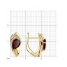 Серьги из золочёного серебра с гранатами и фианитами (Арт.93-320-00548-2)