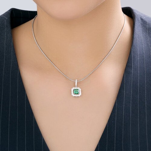 Подвеска из серебра с фианитами (Арт.94033320)