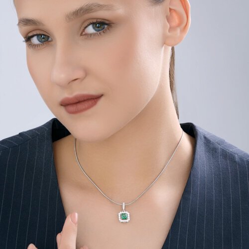 Подвеска из серебра с фианитами (Арт.94033320)