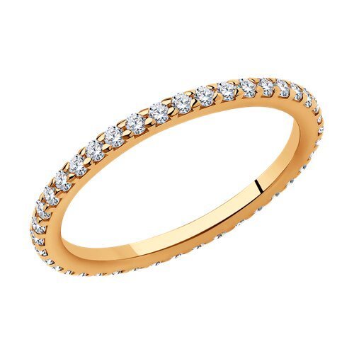 Кольцо из золочёного серебра с фианитами (Арт.93010150)